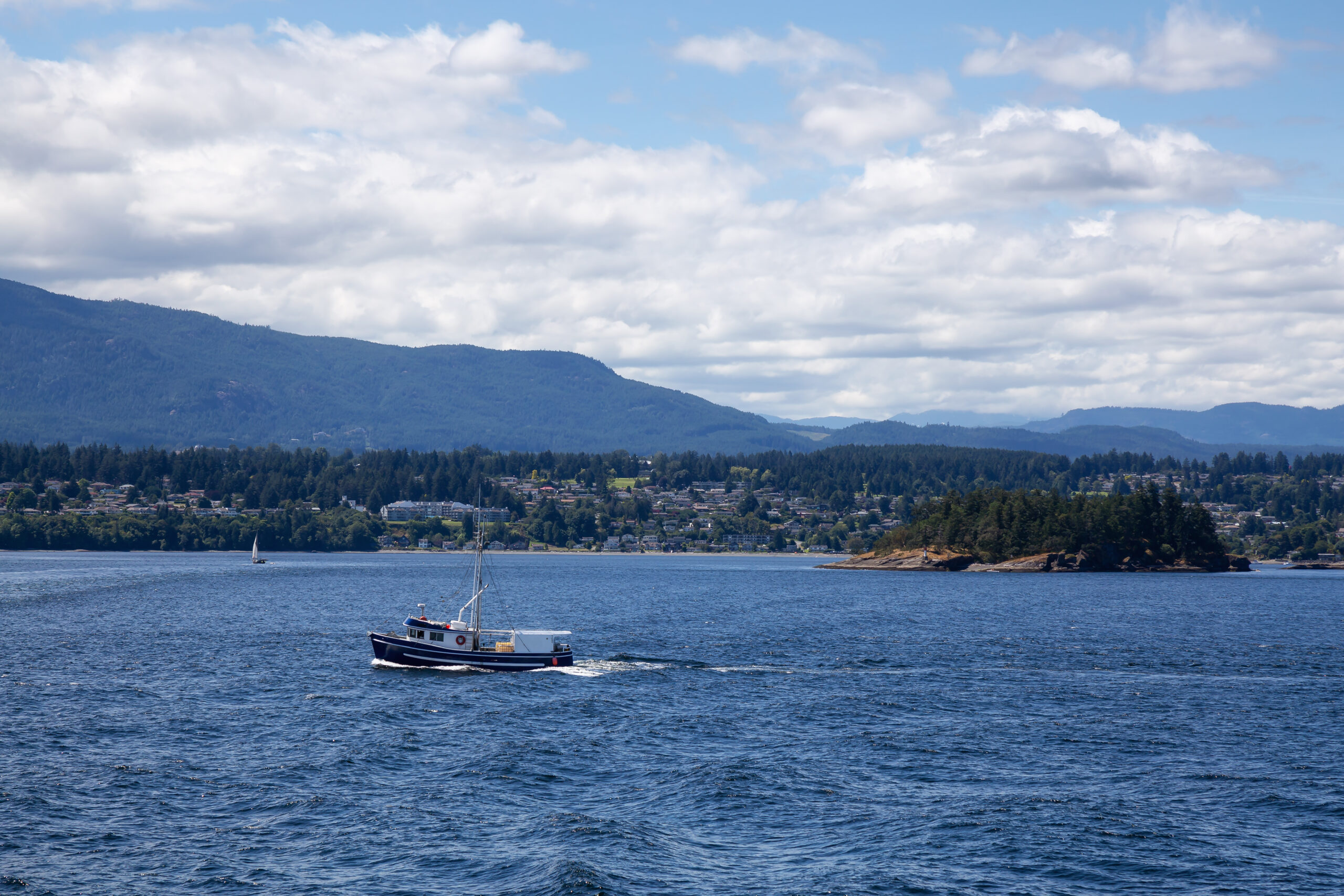 boat in ocean in nanaimo