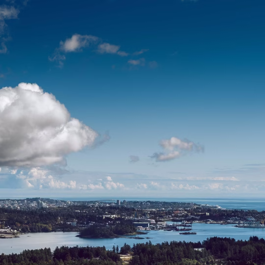 Drone view victoria bc real estate