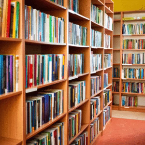 Library bookshelves filled with books - Vancouver Island Regional Library volunteer opportunities Nanaimo Ladysmith Parksville Shanon Kelley Realty